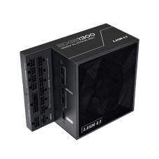 Lian Li Edge Series-1300W Full Modular Power Supply-80 Plus Platinum-ATX 3.0, 3.1-PCIE 5.1-L-Shape Design for Dual Chamber Case-120mm FDB Fan-Supports up to 4X USB Devices-Black